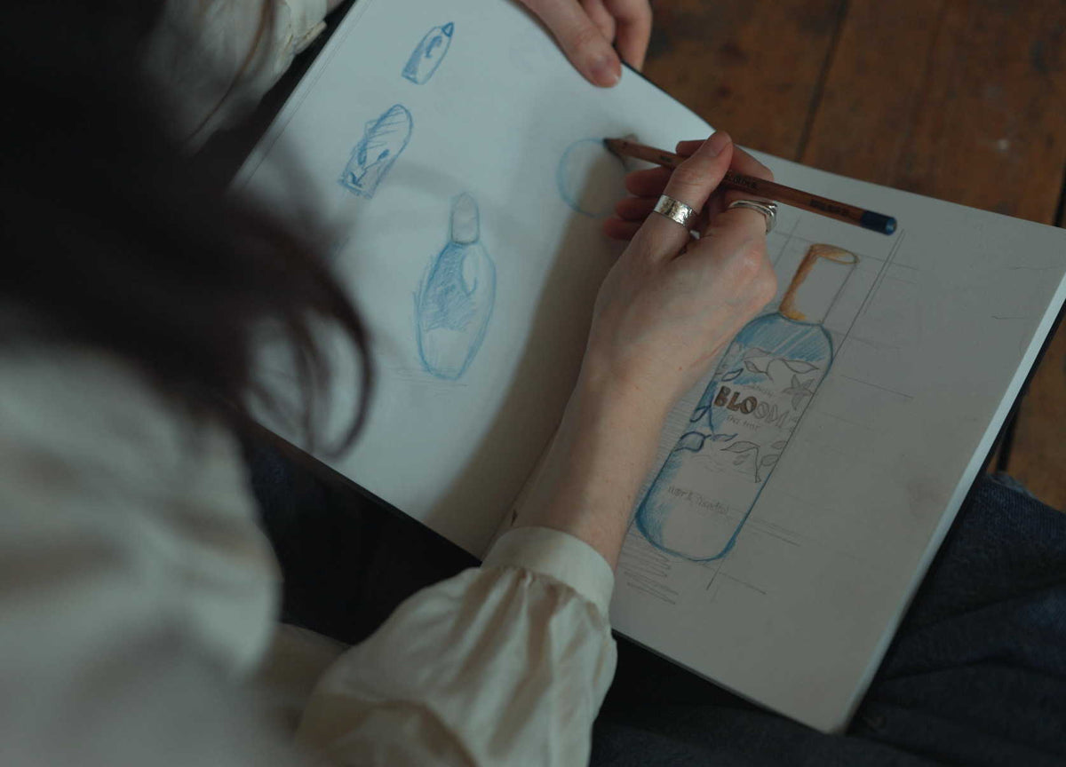 Sophie drawing in the studio